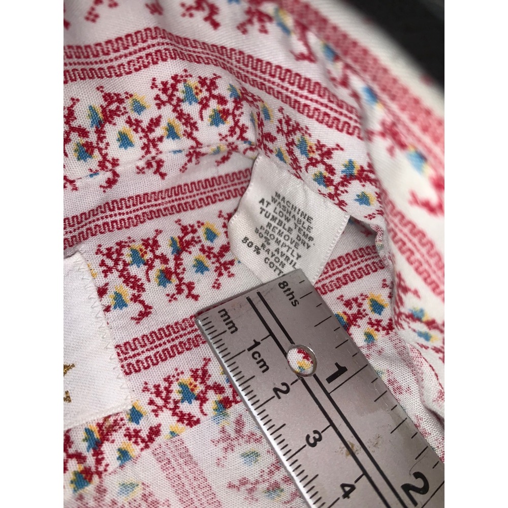 Vintage Kent Collection by Arrow 70s Disco Shirt Red White Floral Stripe 15-15.5 - Picture 5 of 11